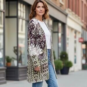 Chicos Cardigan XL Boho Chic Artsy Rustic Earthy Eclectic Cozy Business Casual